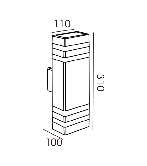 110 Obdĺžnikové prúžkové obojsmerné dvojstenné svietidlo HR60178 110 Obdĺžnikové prúžkové obojsmerné dvojstenné svietidlo HR60178