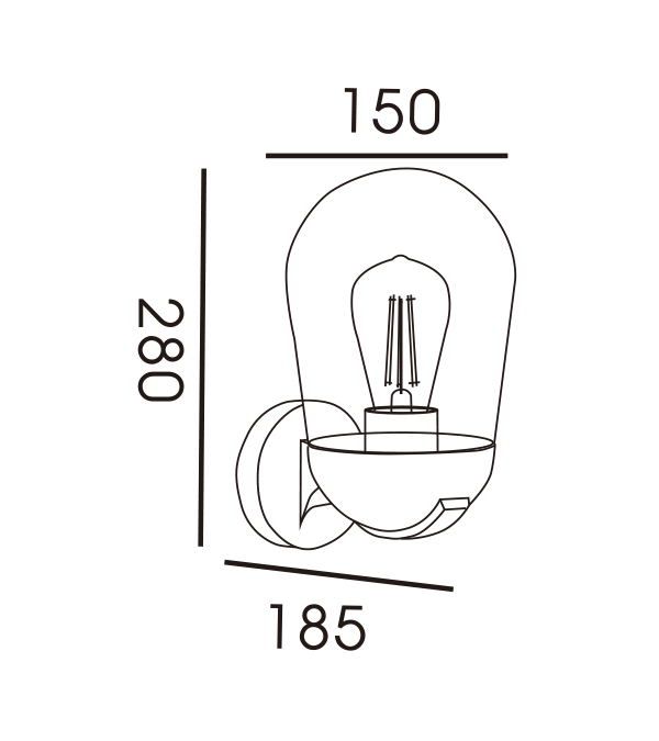 Sklenená nástenná lampa Rocket Head HR60111 Sklenená nástenná lampa Rocket Head HR60111