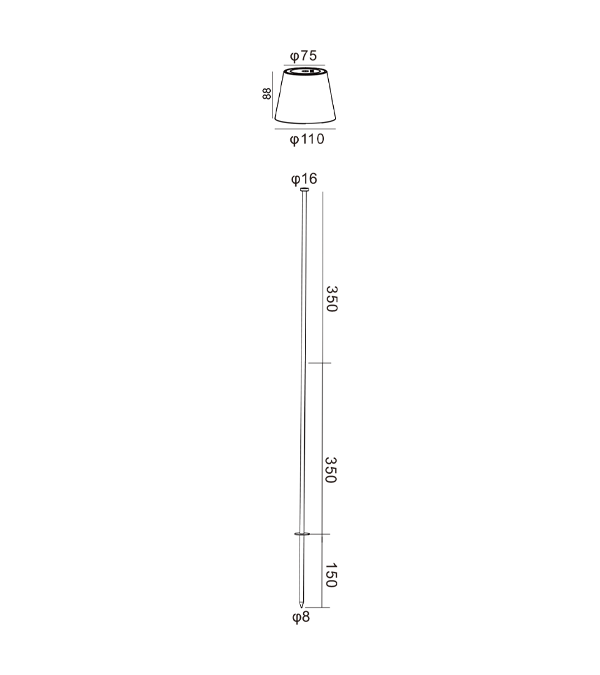 775 Nabíjateľná lampa s tienidlom HR95044-775 775 Nabíjateľná lampa s tienidlom HR95044-775