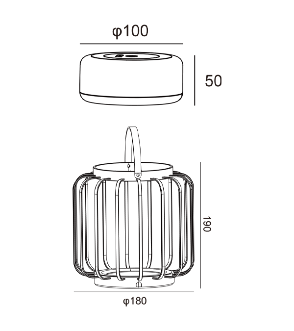 Nabíjacia lampa dutej lucerny HR95016 Nabíjacia lampa dutej lucerny HR95016