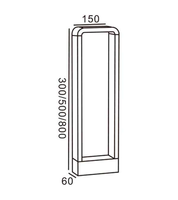 Zaoblené rohové záhradné svietidlá HR60071-300 Zaoblené rohové záhradné svietidlá HR60071-300