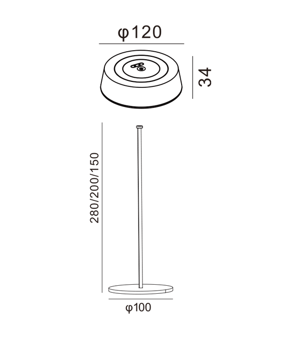 320 Vysoká plochá nabíjacia stolná lampa HR90052-320 320 Vysoká plochá nabíjacia stolná lampa HR90052-320