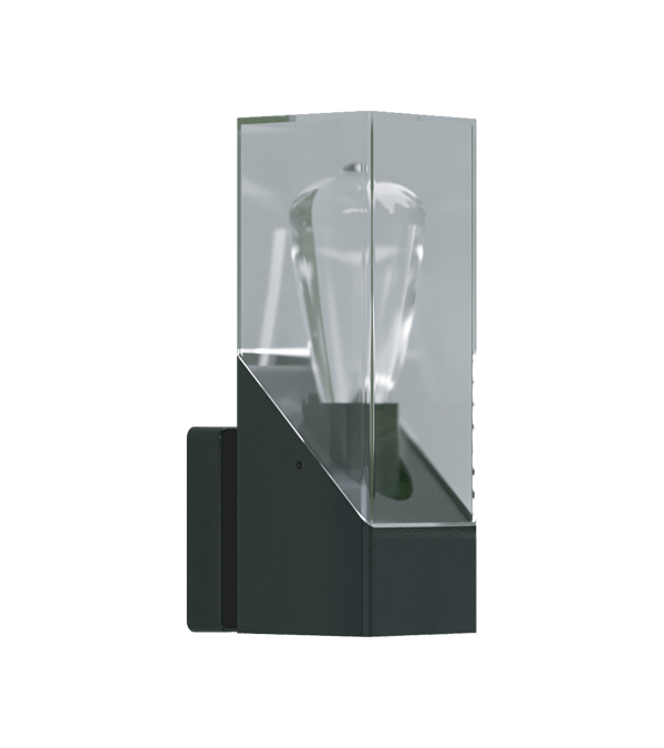 E27 štvorcová dymovo sivá PC nástenná lampa HR60133 E27 štvorcová dymovo sivá PC nástenná lampa HR60133